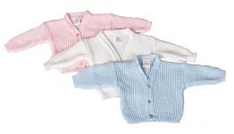 DANDELION Ribbed Knit Cardigan - White, Blue or Pink